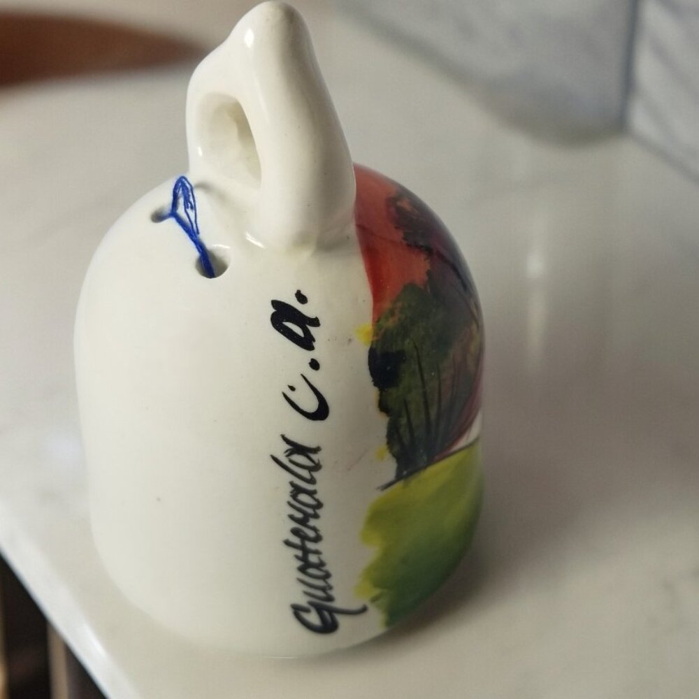 Guatemala’s Colorful Ceramic Bell, Hand-Painted Folk Art Decorative Souvenir - Picture 2 of 15